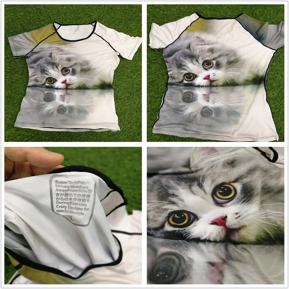 FORUDESIGNS/милые женские летние футболки с принтом кота/котенка Мейн кун модные
