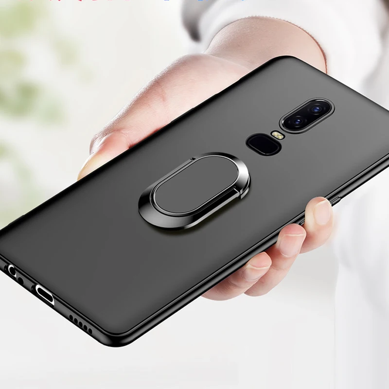 Силиконовый чехол с магнитным кольцом для Oneplus 6 T на палец | Мобильные телефоны и