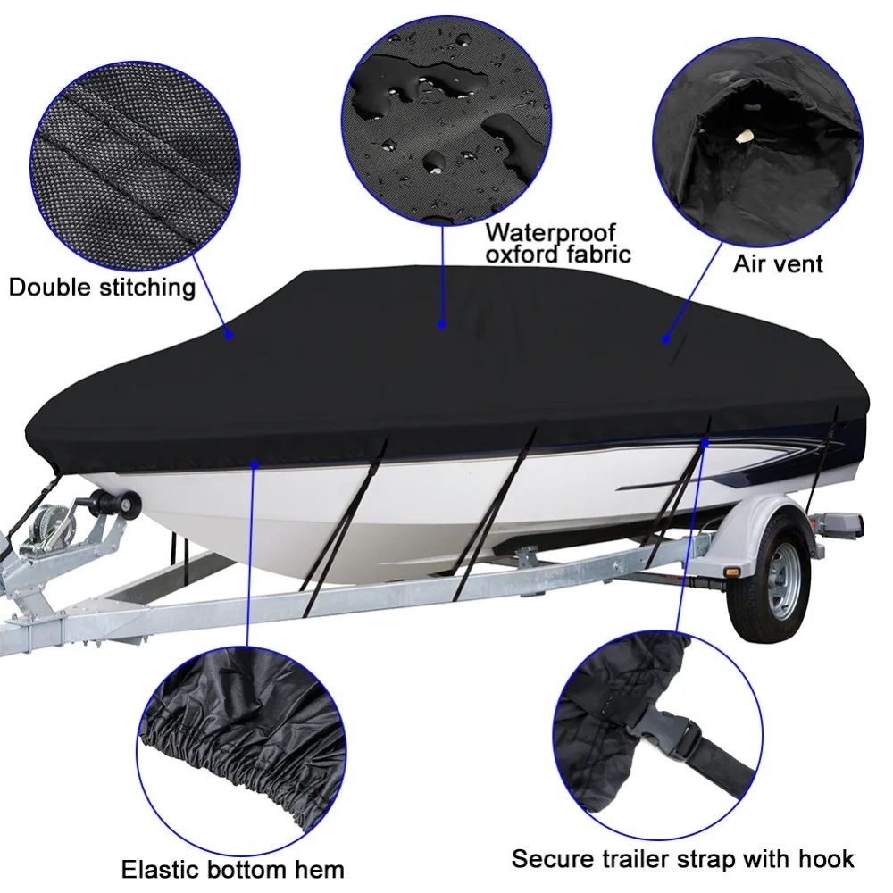 Чехол для лодки Tirol 16 18FT 600D Runabout водонепроницаемый чехол подходит V Hull Tri размер