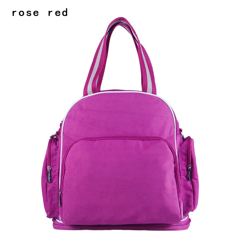 Rose red Модная детская сумка, многофункциональная сумка для мамы, рюкзак для мамы, большая Вместительная дорожная сумка для мамы и ребенка, сумка для подгузников Hanimom - Цвет: Rose red