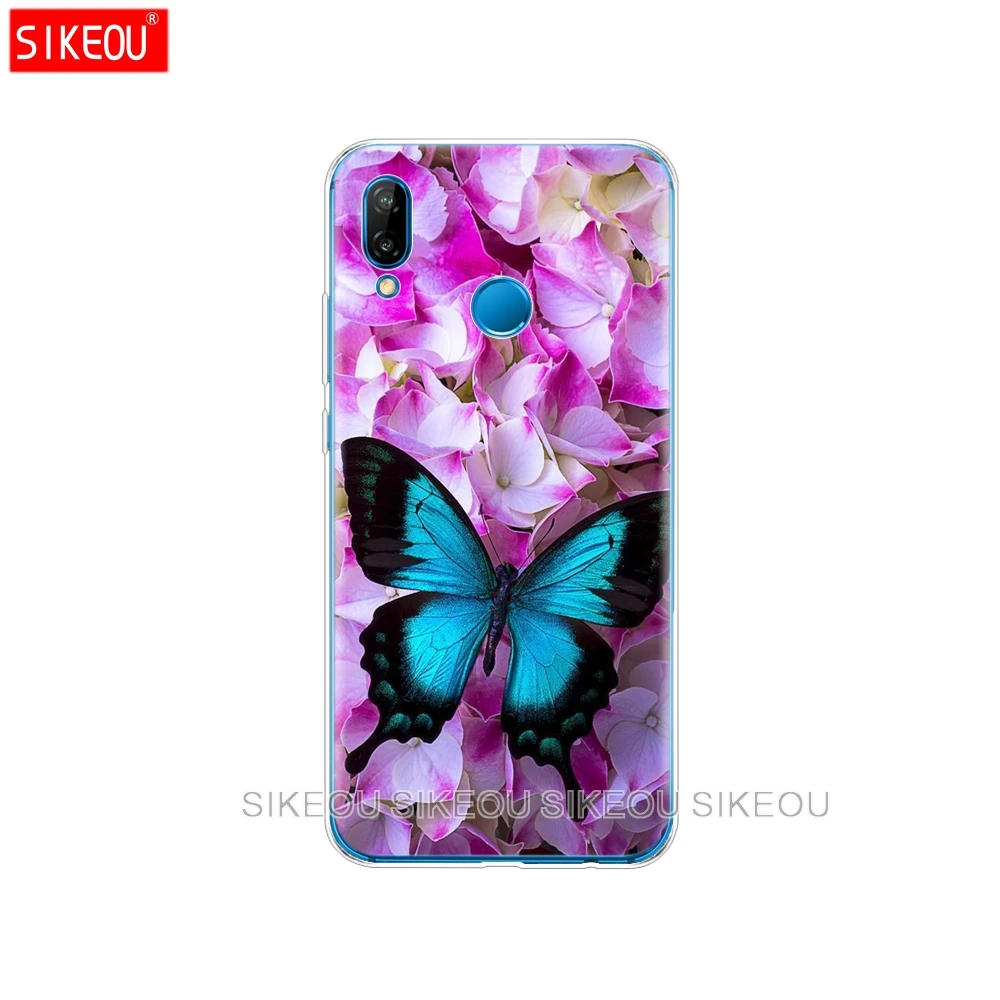 Силиконовый чехол для телефона Huawei P20 P7 P8 P9 P10 Lite Plus Pro 2017 P Smart 2018 бабочка на белых