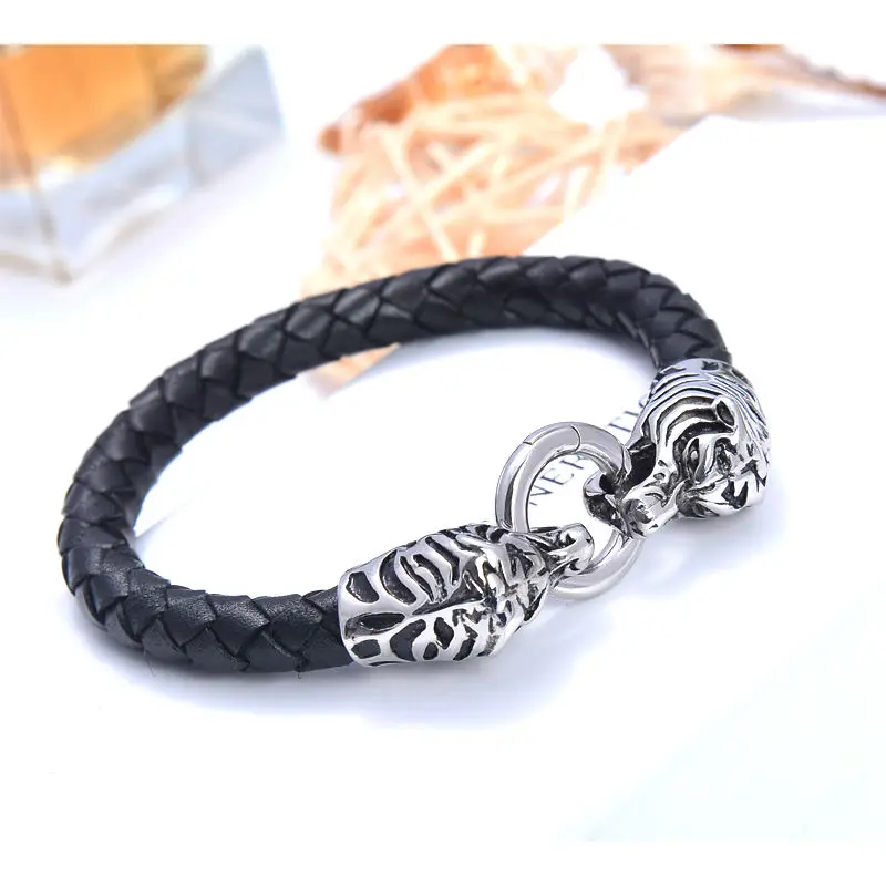 Браслет из нержавеющей стали с леопардовым принтом 21 мм | Украшения и аксессуары