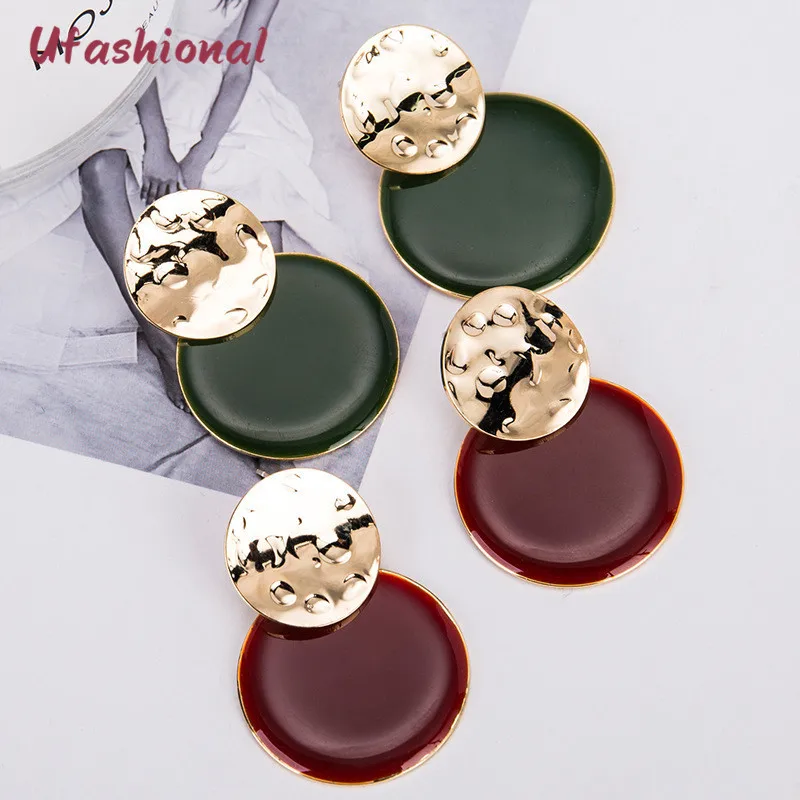 Для женщин серьги букле Oreille Европейская мода Bijoux Joyas акрил орнамент кулон
