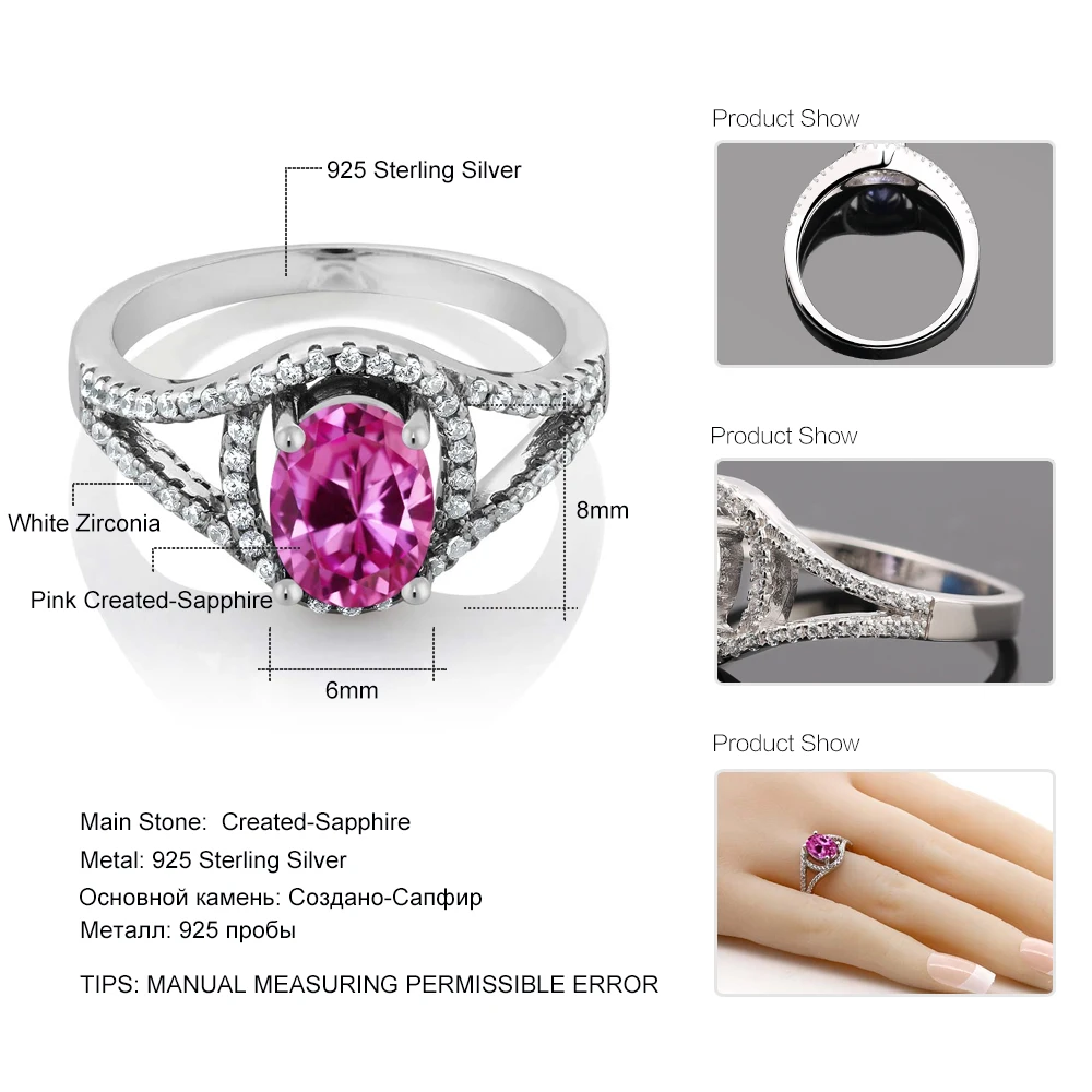 Сапфировое Кольцо GemStoneKing 2 36 Ct овальное розовое сапфировое кольцо из