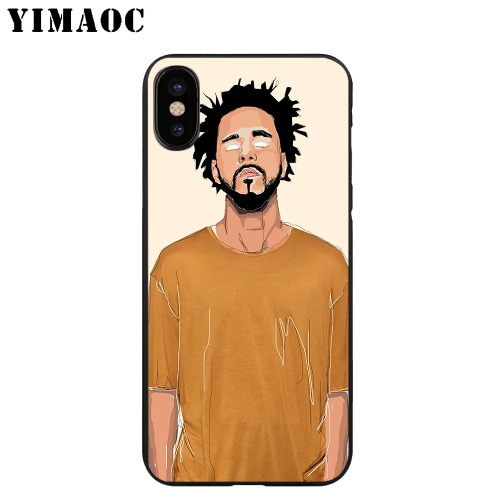YIMAOC J Cole Мягкий ТПУ Черный силиконовый чехол для iPhone X или 10 8 7 6 6S Plus 5 5S SE Xr Xs Max |