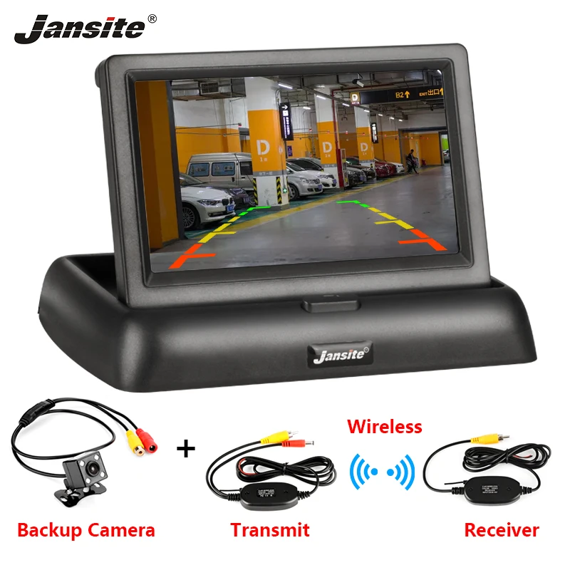 Jansite 4 3 &quotTFT LCD Складной автомобильный монитор цветной дисплей камера обратная