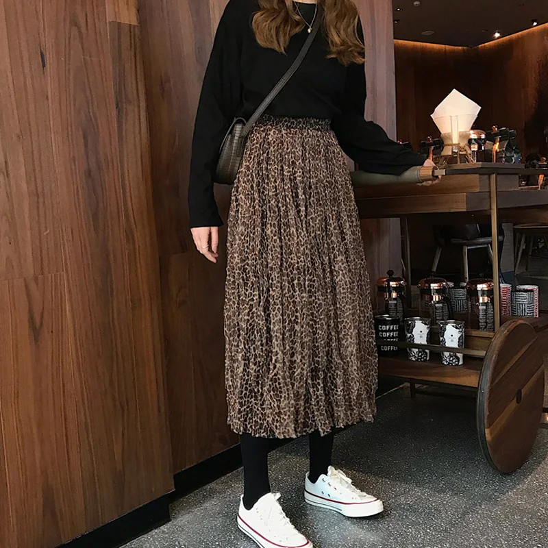 Harajuku хаки Тюль эластичный пояс для женщин юбки лето 2019 Новый животных