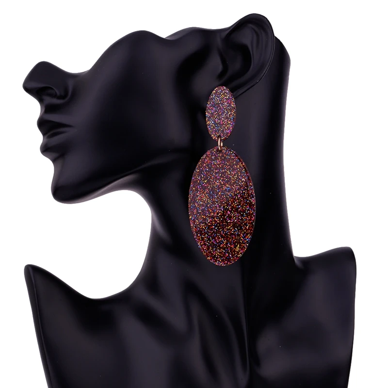 Coolshine Trendy Acrylic oval Hyperbole Starry Sand Drop Earrings for Women Statement Charming Christmas Gift Wholesale Fashion | Украшения