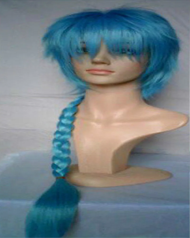 light blue HAIRJOY синтетические волосы длинные плетеные косплей парик блонд коричневый серебряный серый синий 6 цветов - Цвет: light blue