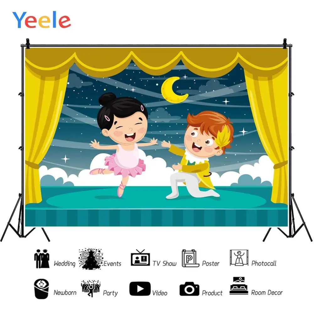 

Yeele Stage Curtain Children's Prom Dancing Party Personalized Photography Backdrops Photographic Backgrounds For Photos Studio