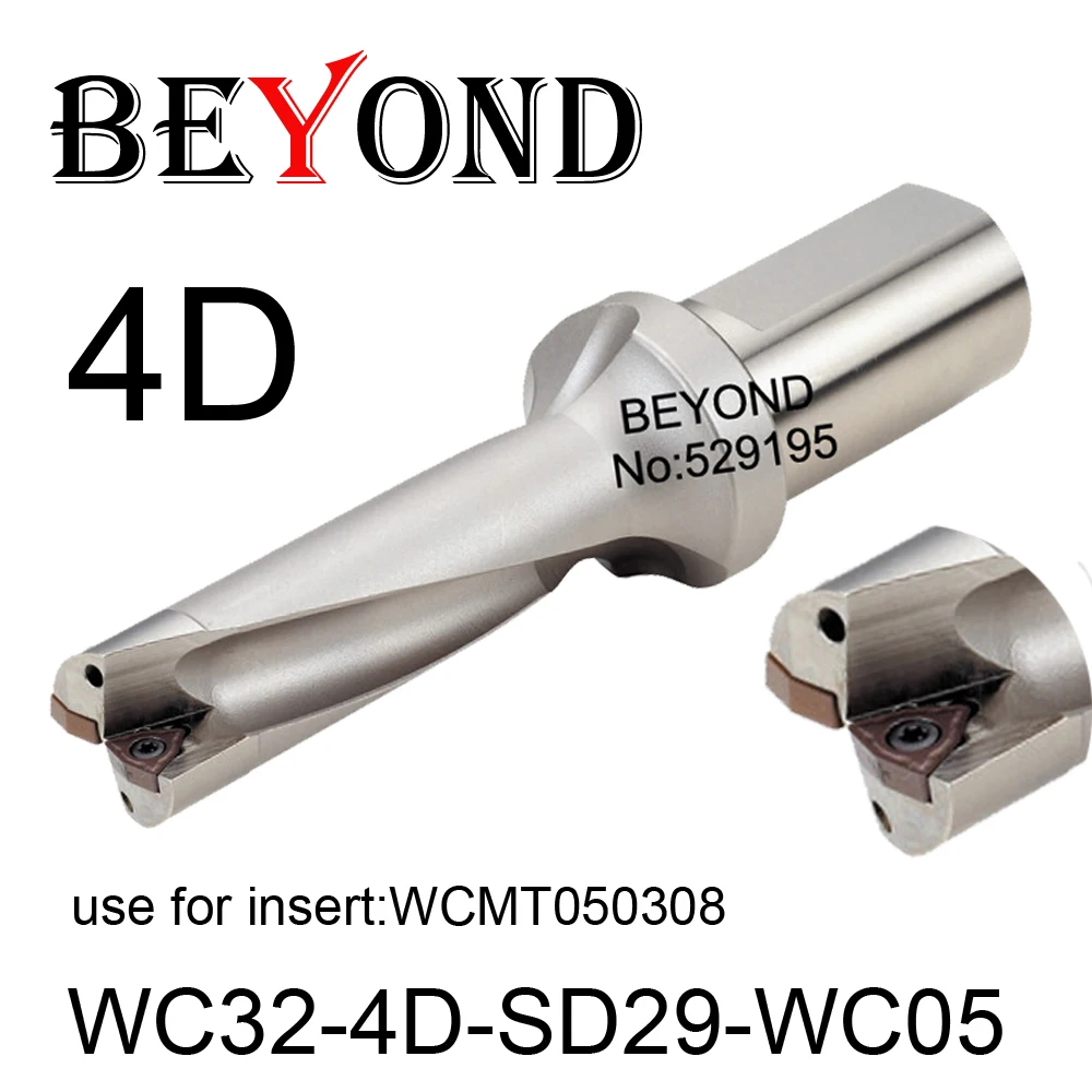 BEYOND WC 29mm 29.5mm WC32-4D-SD29-WC05 WC32-4D-SD29.5-WC05 U Drilling Carbide Inserts WCMT050308 Drill Bit Indexable CNC Tools