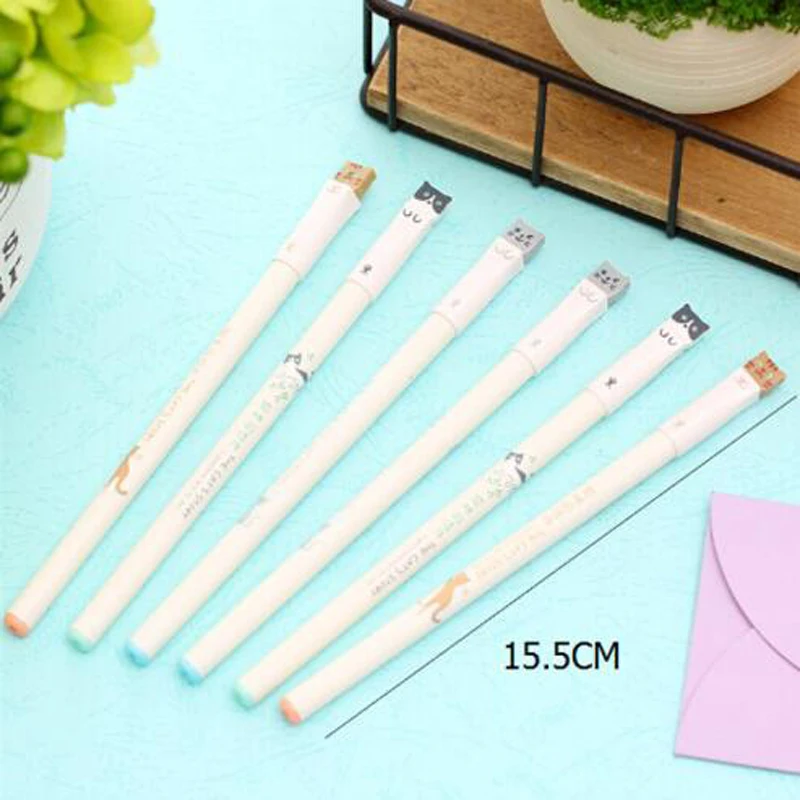 1 шт. милые канцелярские принадлежности милый кот буквы гелевая ручка иглы полный