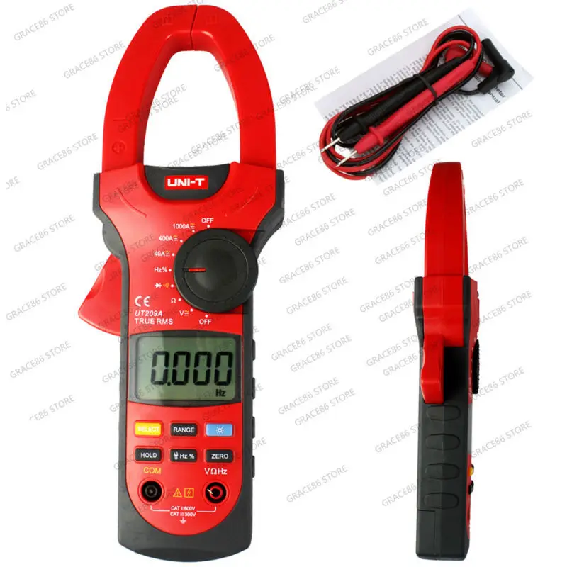 UNI-T UT209A ЖК-дисплей Цифровой мультиметр зажим True RMS AC/DC V res freq temp gb0639 |