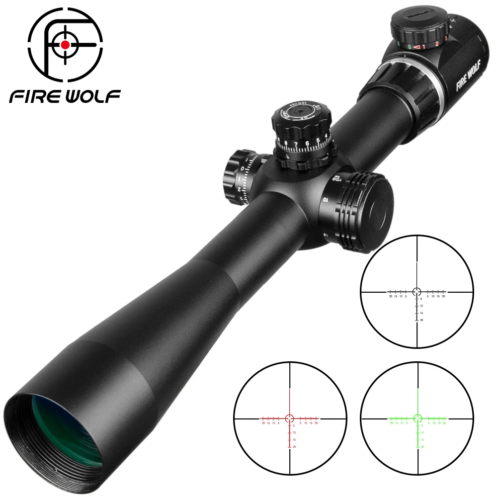 Тактический прицел Fire Wolf 4-14X40 красный зеленый крест круглая линия охотничий