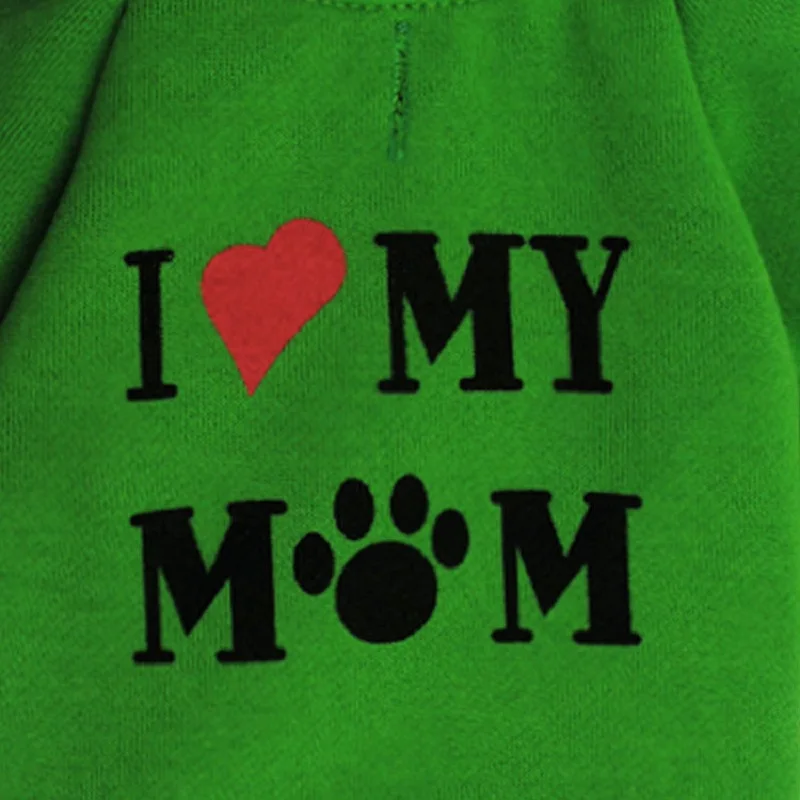 Теплые толстовки для домашних животных Love Mom одежда маленьких собак пальто