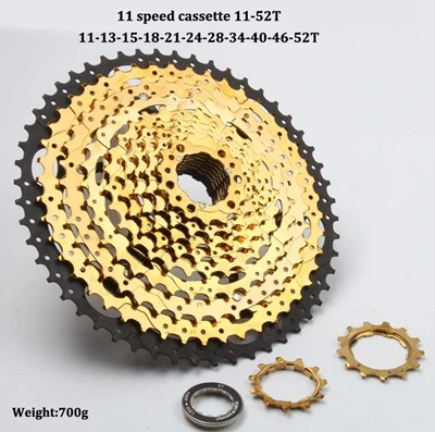 11s 11-52t Racework Sunracing xx1 11 speed 11-46T 11-50T 11-52 t Золотая кассета, 10 speed 11-42T 11-46 T, 11-50t 12 скорость 11-52T широкое соотношение - Цвет: 11s 11-52t