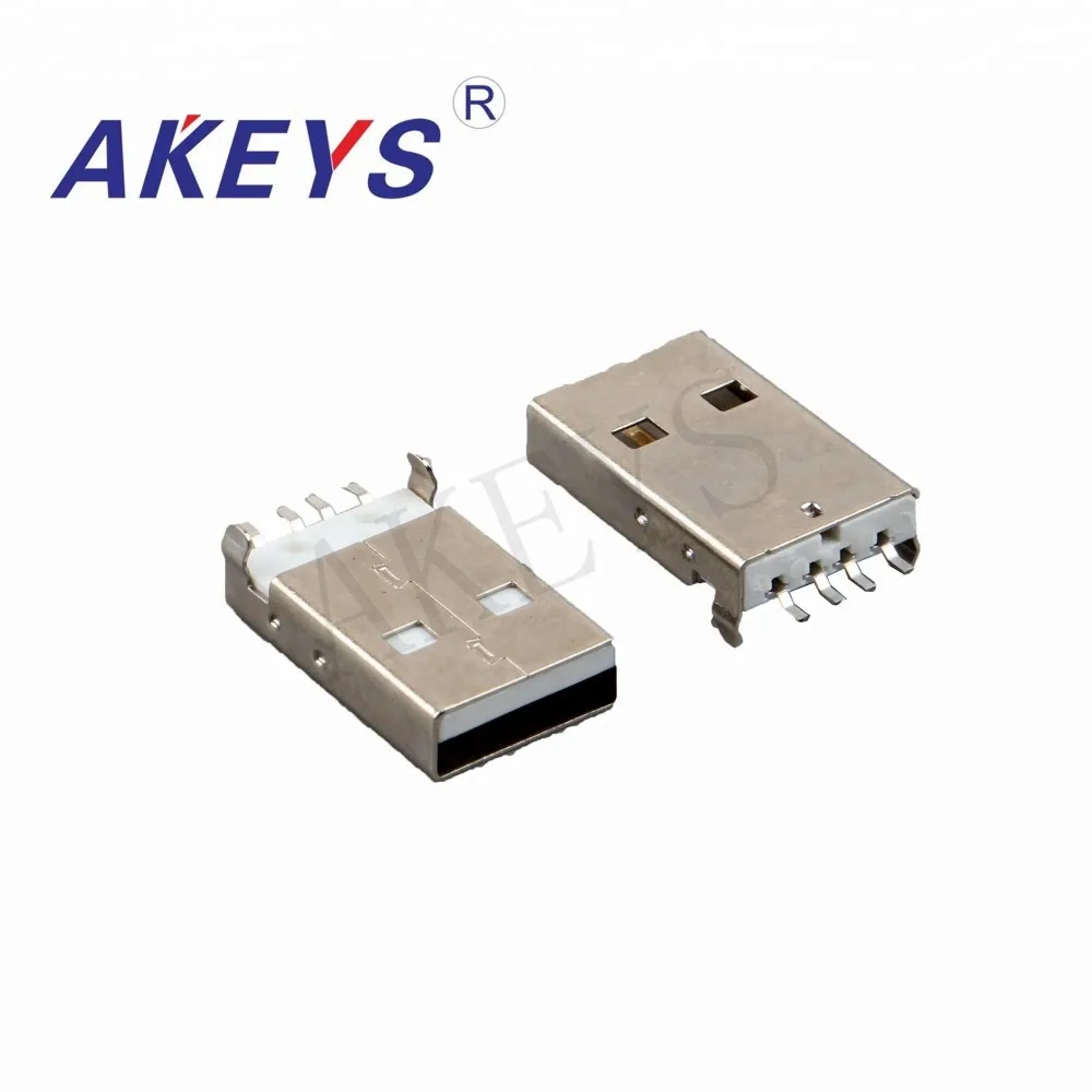 20 шт. USB-A-04T A-type male AM SMT Пастер 180 градусов USB Коннектор с фиксированным штифтом |
