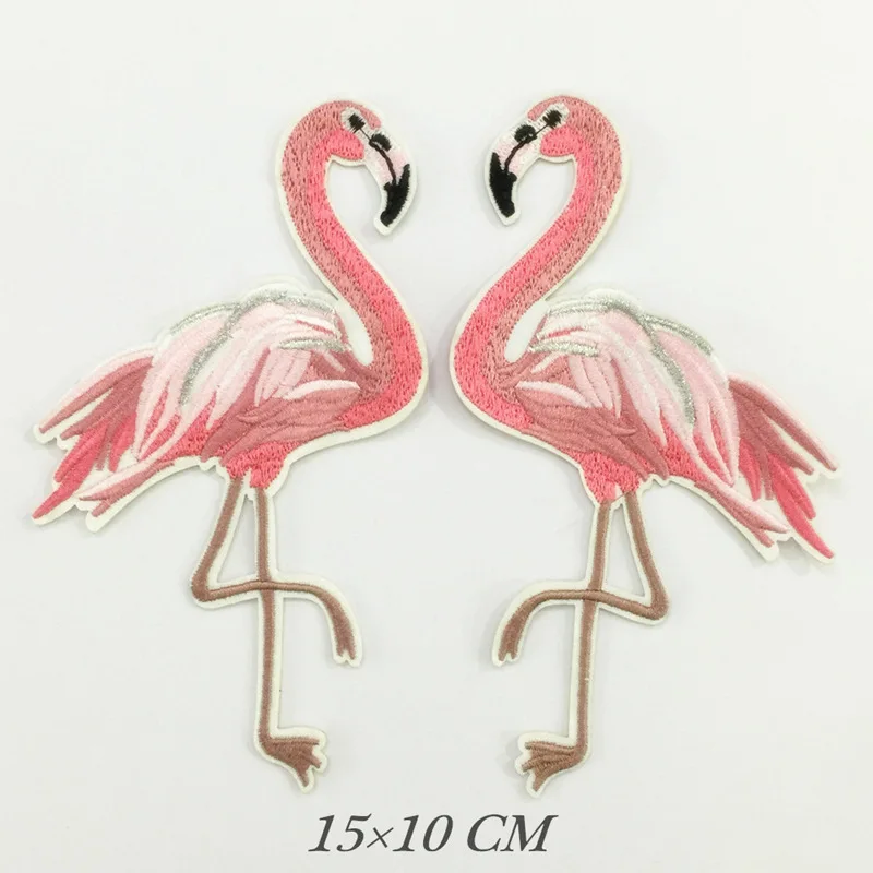 1 комплект Розовые аппликации фламинго вышитый утюжок на милых птичьих нашивках