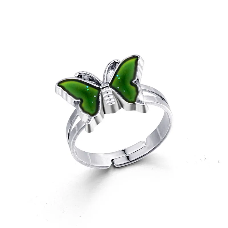 1 Pcs New Exquisite Color Change Mood Emotion Feeling Changeable Ring Butterfly Open Enamel Cute For Union Jewelry R86 | Украшения и