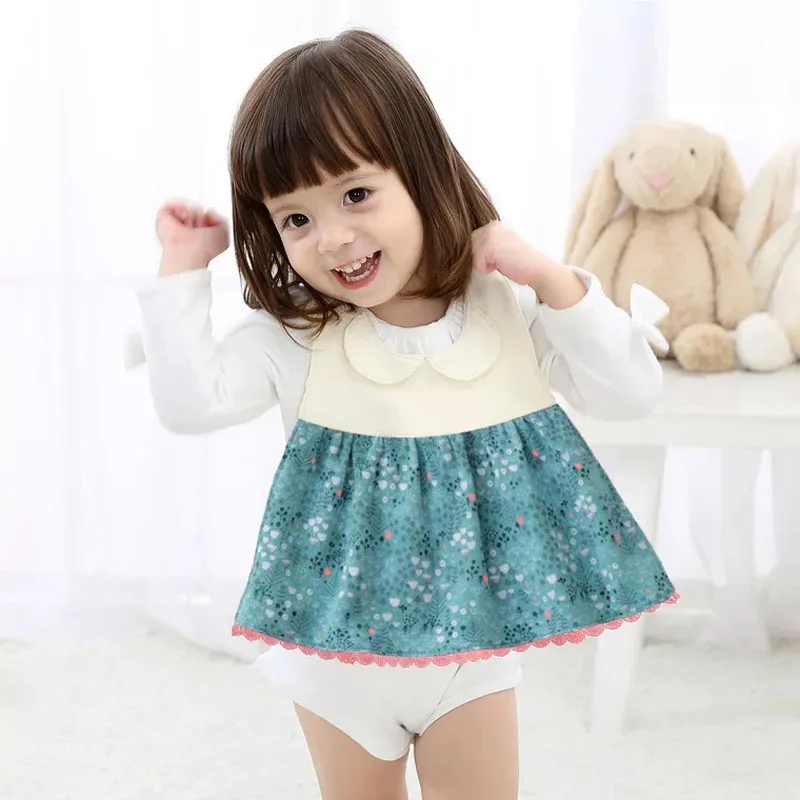 Детский нагрудник водонепроницаемый из хлопка с цветочным принтом для детей 0 36