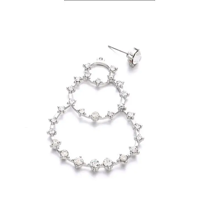 Большие роскошные преувеличенные круглые висячие серьги хрустальные стразы в