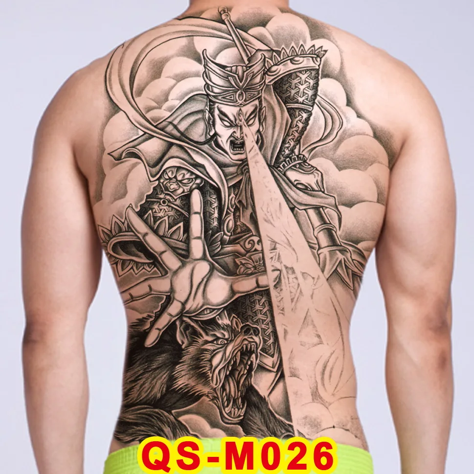 

temporary sticker tattoo men boys large tattoo back on the body waterproof water transfer tatoo big black tattoos man decal