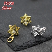 authentic 925 sterling silver color star zircon charm bracelet beads fit pendant bracelet beads diy jewelry