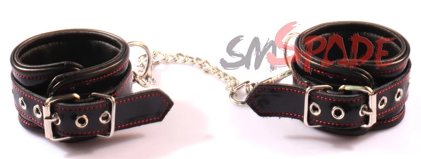 100% натуральная кожа комплект сдержанность руки манжеты лодыжки воротник