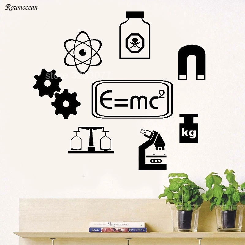 Science виниловая настенная художественная наклейка школьная обучающая химия