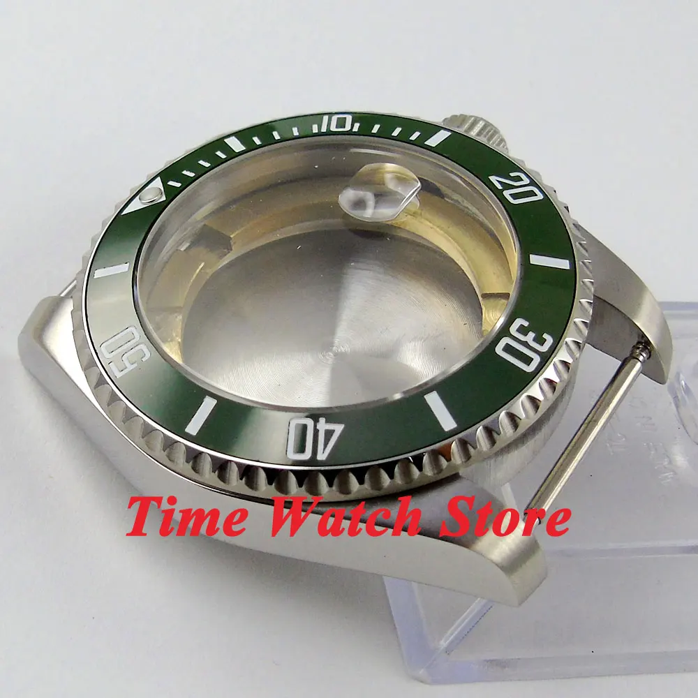 43 мм сапфировое стекло зеленая керамическая рамка из нержавеющей стали чехол для