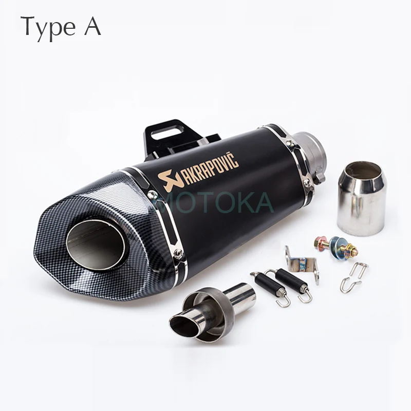 Лазерный Универсальный 51 мм Akrapovic мотоцикл Выхлопная система глушитель труба для R6 R25 Z800 углеродное волокно мотоцикл глушитель Escape - Цвет: Type A