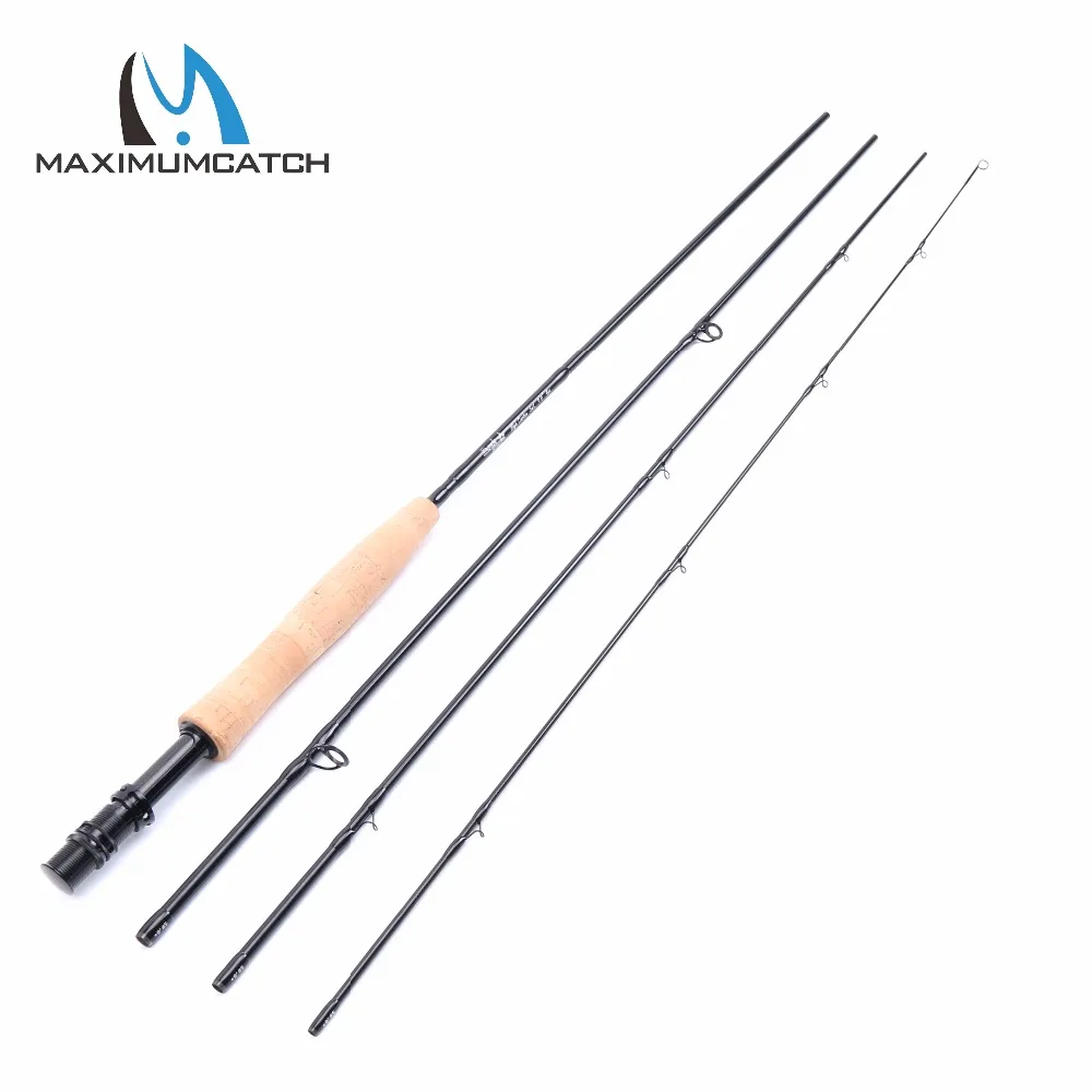 Maximumcatch Топ Класс 5WT Fly род 9FT углерода Волокна быстрое действие Black Star Рыбная ловля