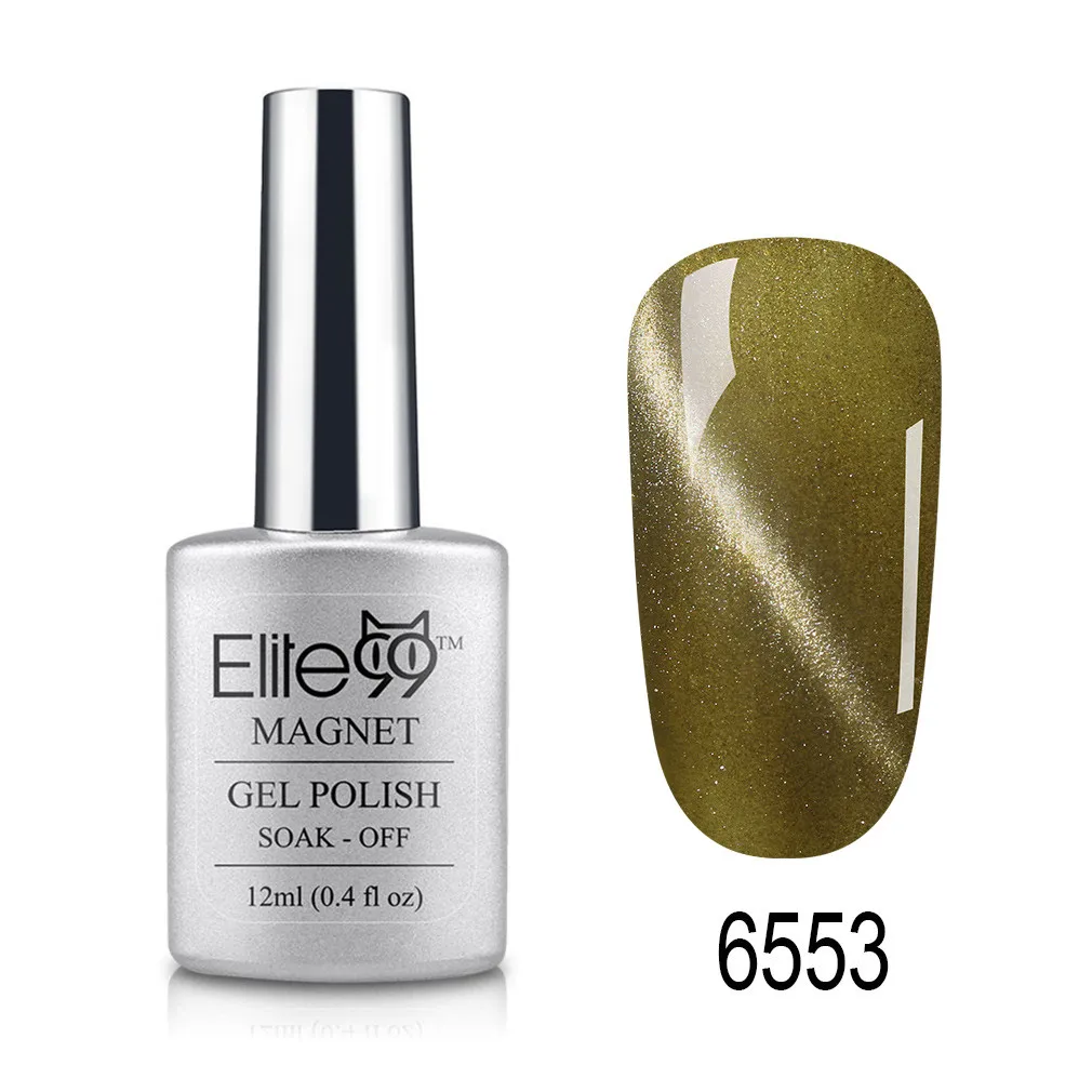 6553 Elite99 12ml Cat Eye Gel Nail Polish Soak Off Magnetic UV Gel Varnish Nail Art Manicure Gel Semi Permanent 3D Effect Gel Lacquer - Цвет: 6553