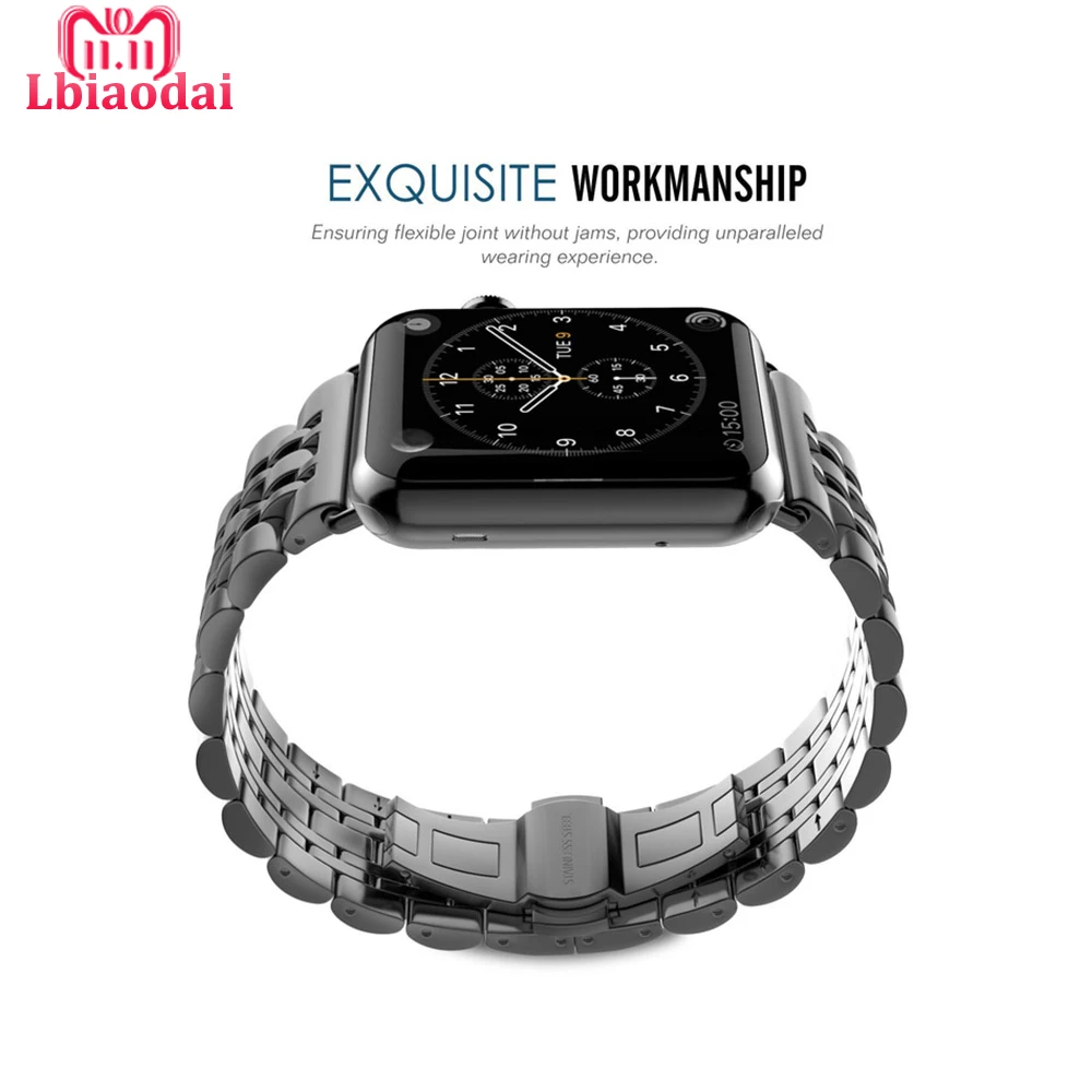 Ремешок из нержавеющей стали для Apple Watch band 42 мм 38 44/40 iwatch serie 4 3 2 1 браслет