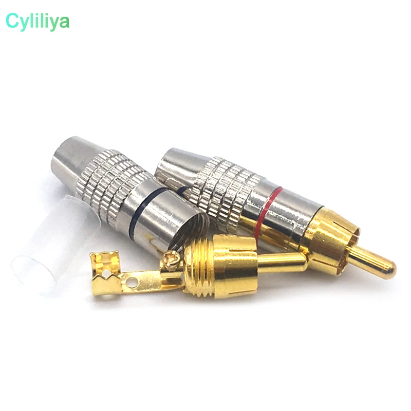 Штекер RCA для аудио и видеоблокировки кабеля с золотым покрытием 20