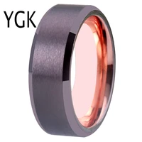 8mm classic 100 tungsten carbide ring for men gunmetal color wedding band engagement ring comfort fit anniversary gift rings