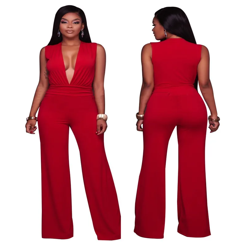 Женские комбинезоны с глубоким V-образным вырезом в европейском и американском