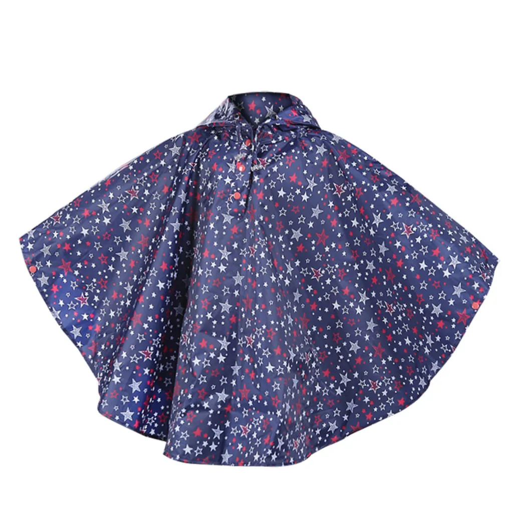 Детский плащ с красивым принтом звезды водонепроницаемый детский плащ-пончо