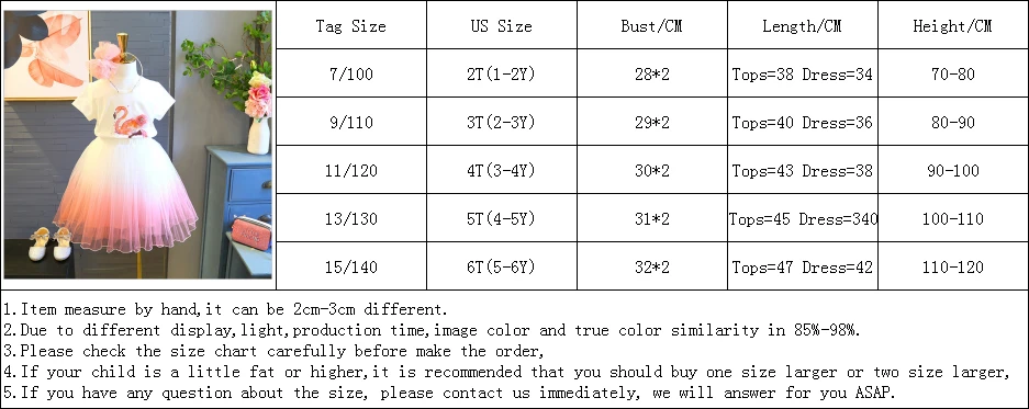 Baby Girl Flamingo Dresses Summer Girls White Princess Dress Kids Sundress Children Birthday Clothing 1 2 3 4 5 6 7 Years