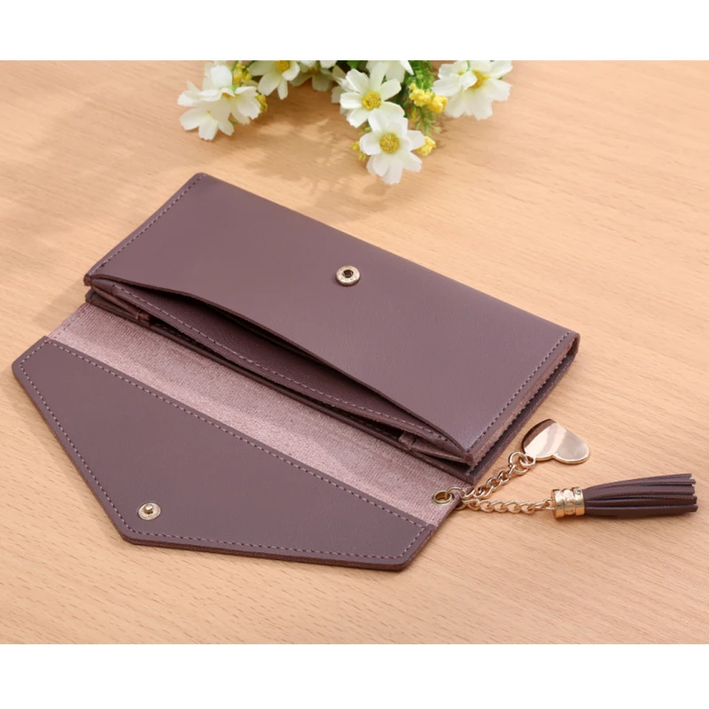 Длинный кошелек женские кошельки с кисточками модный для монет держатель карт