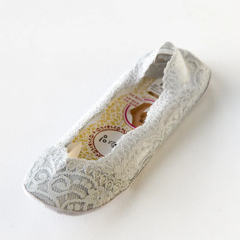 Women Shallow Sock Cotton Antiskid Invisible Liner No Show Peds Low Cut Lace Stock | Женская одежда