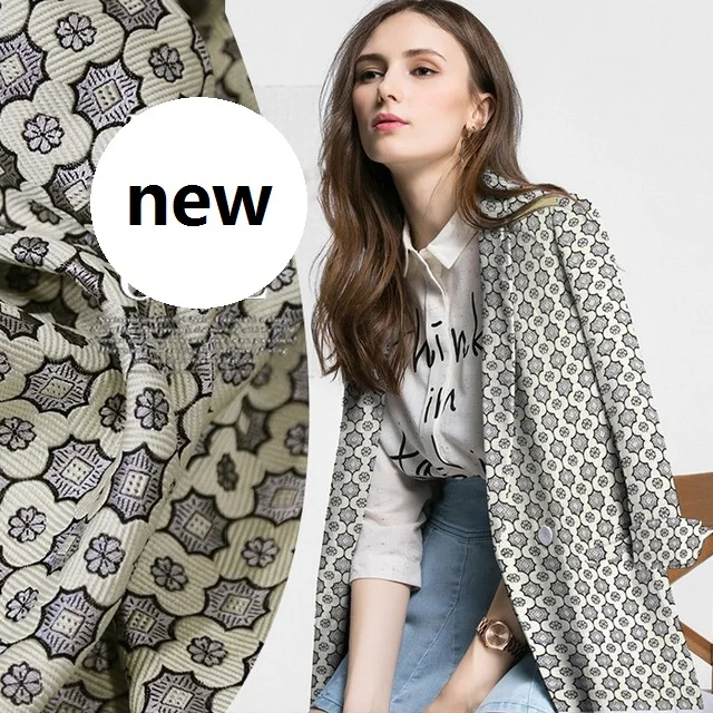 

new French brand floral jacquard fashion dress skirt jacket coat fabric material