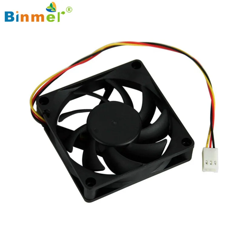 Горячая Распродажа BINMER Компьютерный Вентилятор охлаждения 3 Pin тихий 70x70x15 мм 12 в