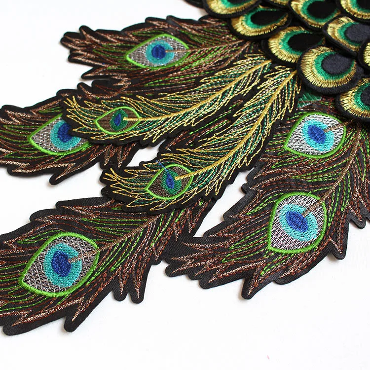 2 шт./лот изысканная модная флисовая вышивка с аппликацией хвост павлина Большие