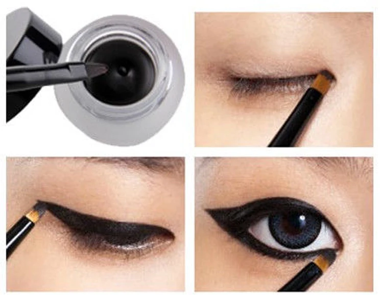 

YX02 New Cosmetic Waterproof Eye Liner pencil make up black liquid Eyeliner Shadow Gel Makeup + Brush Black