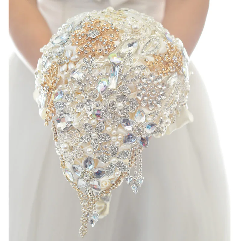 Элегантный свадебный модный жемчуг стразы кристалл Искусственные цветы