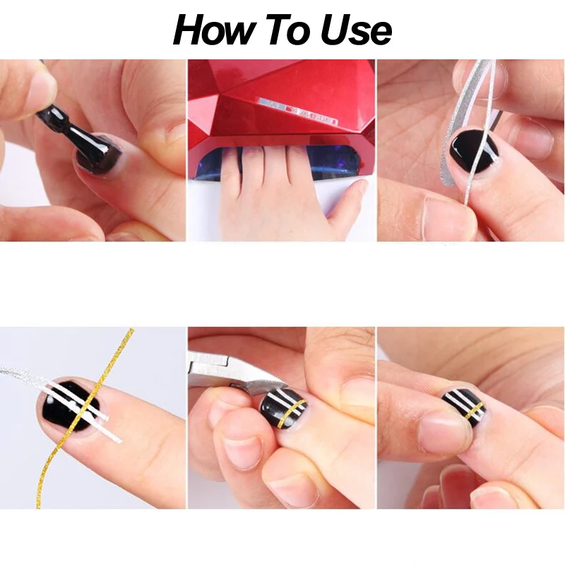 New 10 Roll/lot Nail Art Glitter Striping Tape Line Laser Shinning Mix Color 1/2/3mm Transfer Foils Sticker Tools Beauty | Красота и