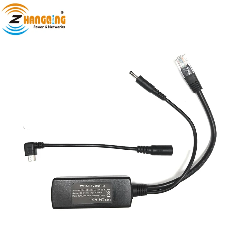 Разветвитель PoE Gigabit с двумя различными USB-кабелями зарядкой для ваших
