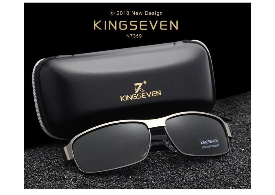 KINGSEVEN, фирменный дизайн, мужские солнцезащитные очки, поляризационные, солнцезащитные очки, зеркальные линзы, Классические винтажные мужские солнцезащитные очки, UV400, N7359