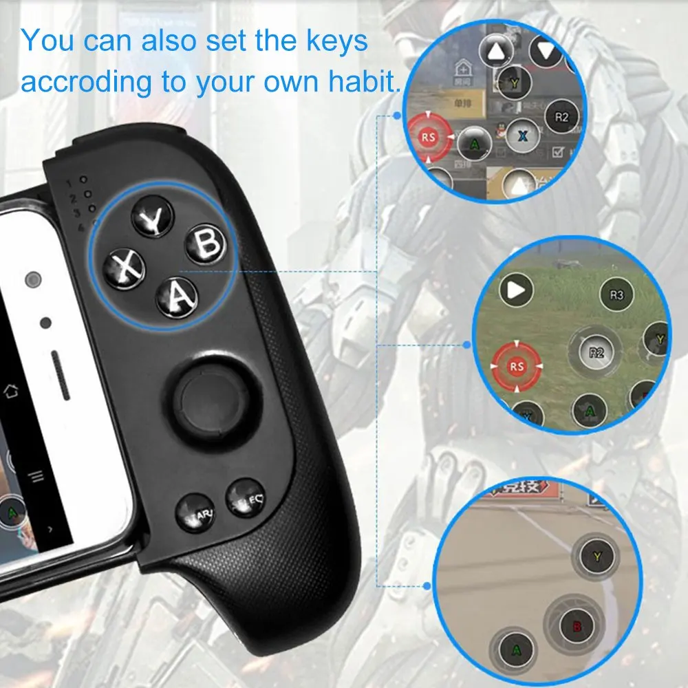 Мобильный игровой контроллер Телескопический беспроводной Bluetooth Мобильный игровой Телескопический беспроводной Bluetooth контроллер для телефона Android